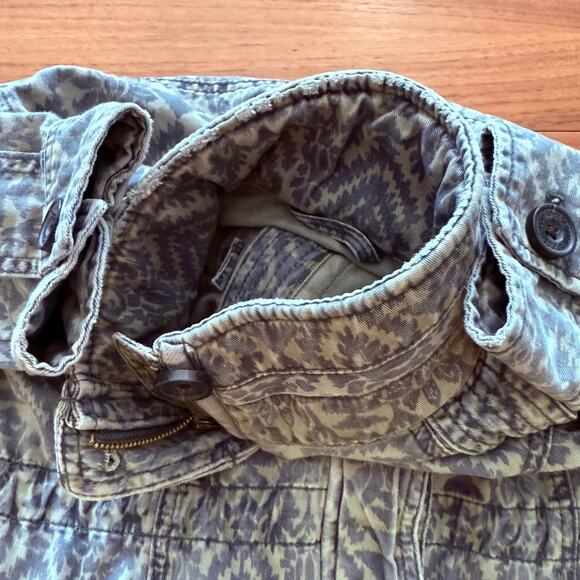 Abercrombie & Fitch Jacket XS Field Utility Floral Camo Green Cotton Distressed - Picture 6 of 16